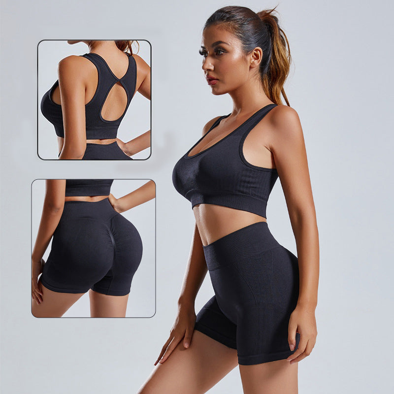 2-Piece Yoga Set: Women's Vest and Shorts Tracksuit