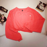 Oner Active V Yaka Pembe Sweatshirt - Ufak Defolu