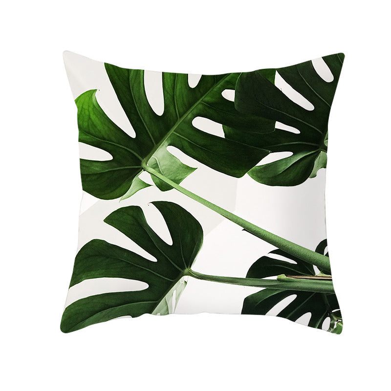 Light Tropical Plants Home Decor Peach Skin Fleece Pillowcase