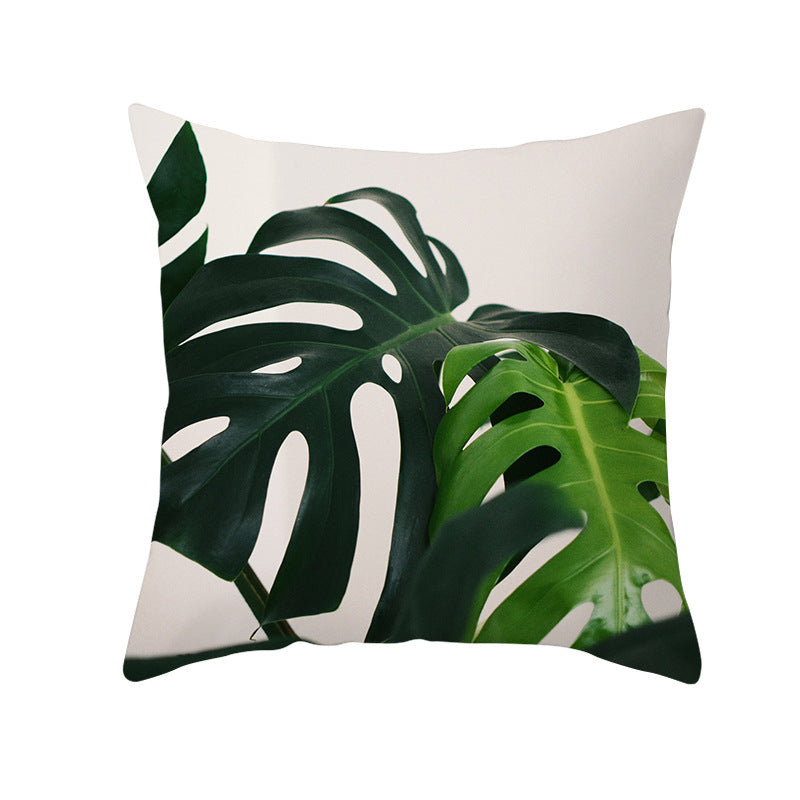 Light Tropical Plants Home Decor Peach Skin Fleece Pillowcase