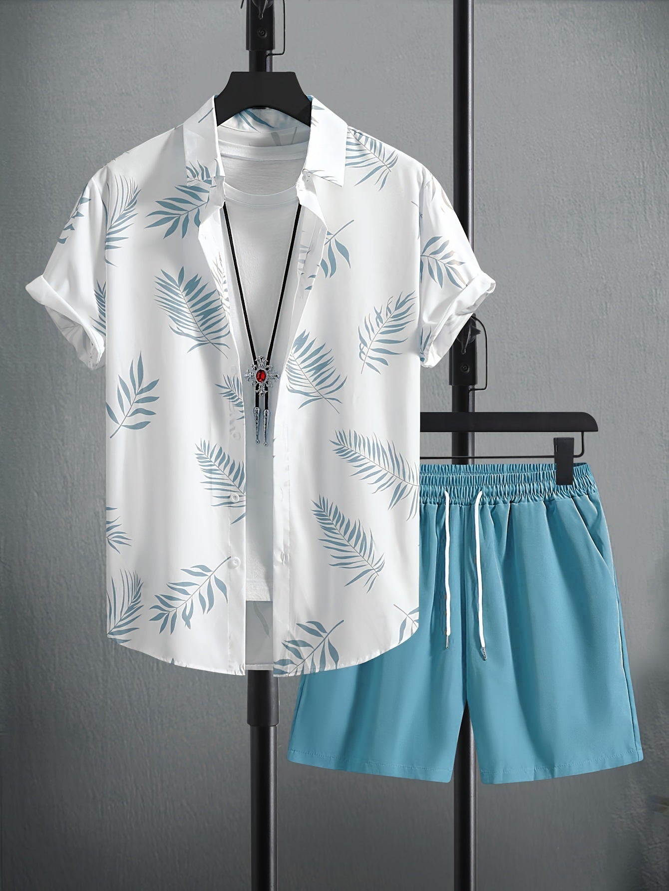 Men's 3D Printed Summer Cardigan & Shorts Set - Casual Two-Piece Outfit