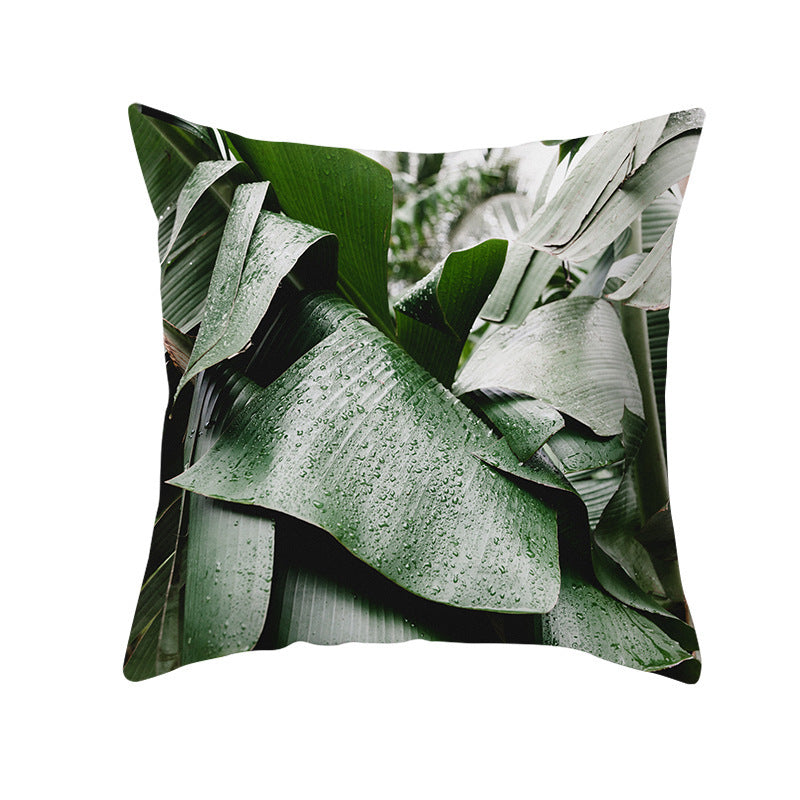 Light Tropical Plants Home Decor Peach Skin Fleece Pillowcase